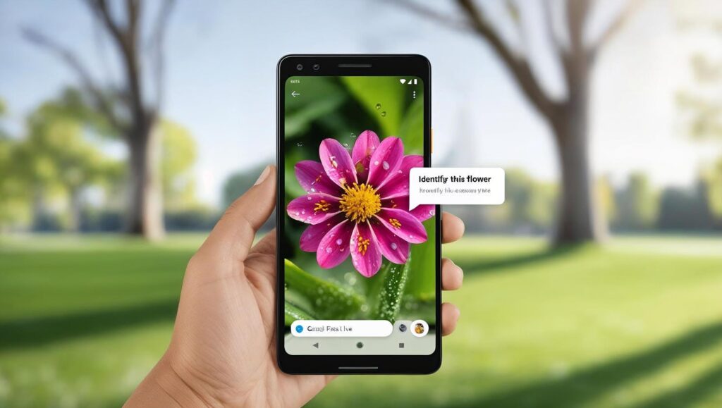 How AI is Changing Smartphones, Google Gemini AI identifying a flower on a Pixel 9 smartphone screen.
